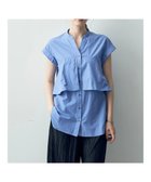 【イェッカ ヴェッカ/YECCA VECCA】のフリル切替スキッパーシャツ Blue|ID:prp329100004032425