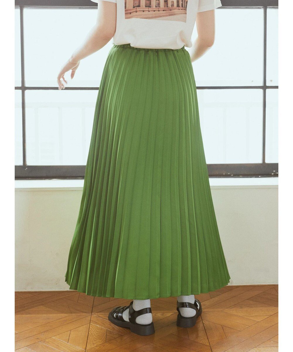 【イェッカ ヴェッカ/YECCA VECCA】のサテンプリーツロングスカート インテリア・キッズ・メンズ・レディースファッション・服の通販 founy(ファニー) 　ファッション　Fashion　レディースファッション　WOMEN　スカート　Skirt　ロングスカート　Long Skirt　S/S・春夏　Ss・Spring/Summer　おすすめ　Recommend　サテン　Satin　プリーツ　Pleats　ベーシック　Basic　夏　Summer　春　Spring　Green|ID: prp329100004032467 ipo3291000000026799004