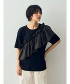 【イェッカ ヴェッカ/YECCA VECCA】のラッフルデザインドロストアシメTee Black|ID: prp329100004033461 ipo3291000000027016389