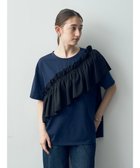 【イェッカ ヴェッカ/YECCA VECCA】のラッフルデザインドロストアシメTee Navy|ID: prp329100004033461 ipo3291000000027016390