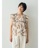 【イェッカ ヴェッカ/YECCA VECCA】のフラワー柄プリーツMIXブラウス Ivory|ID: prp329100004039146 ipo3291000000028254105