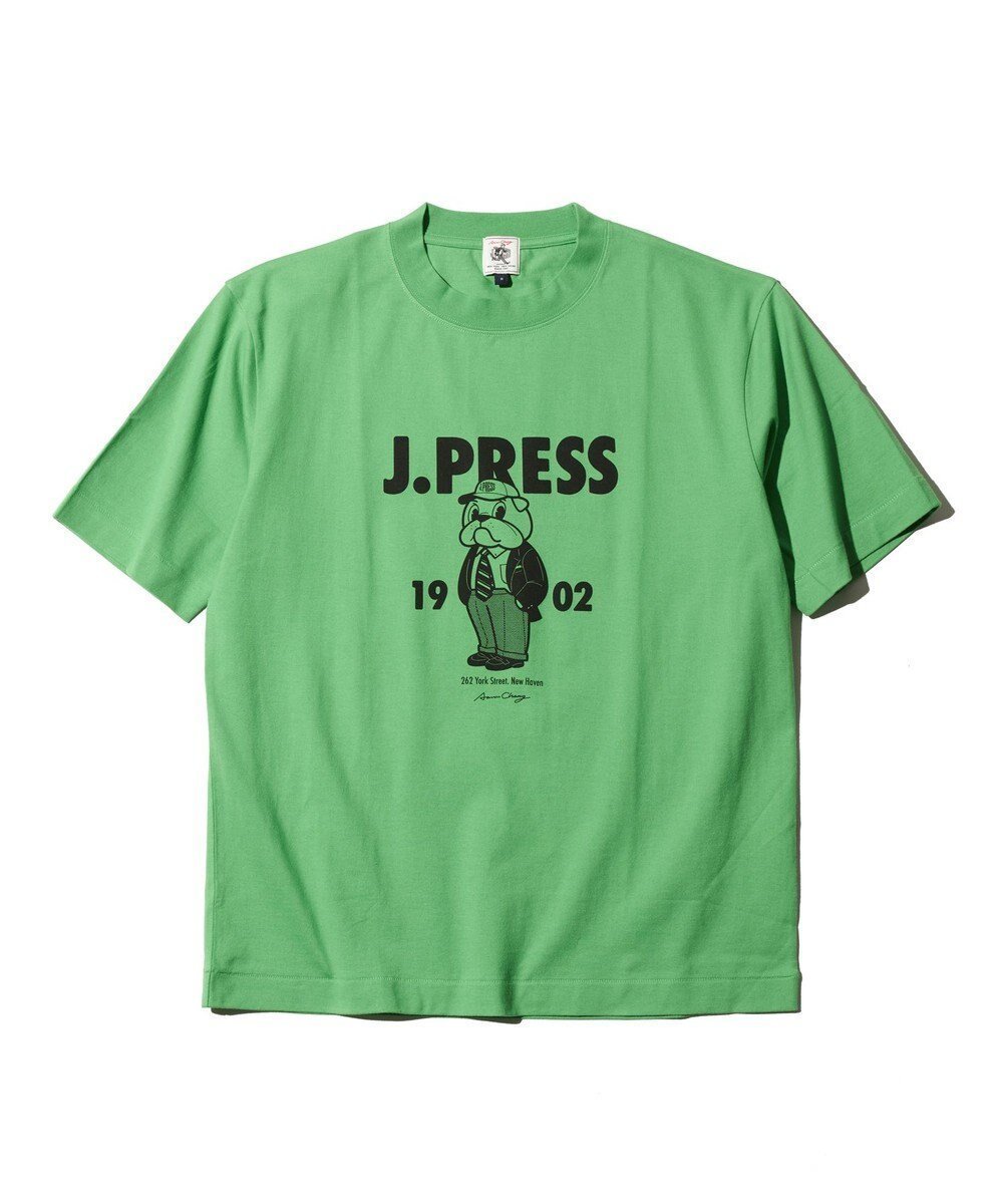 【ジェイ プレス/J.PRESS / MEN】の【AaronChang】【UNISEX】クルーネックTシャツ インテリア・キッズ・メンズ・レディースファッション・服の通販 founy(ファニー) 　ファッション　Fashion　レディースファッション　WOMEN　トップス・カットソー　Tops/Tshirt　シャツ/ブラウス　Shirts/Blouses　ロング / Tシャツ　T-Shirts　カットソー　Cut and Sewn　アイビー　Ivy　アメリカン　American　イラスト　Illustration　春　Spring　カットソー　Cut And Sew　コラボ　Collaboration　コレクション　Collection　ジャージ　Jersey　スーピマ　Supima　雑誌　Magazine　プリント　Print　ユニセックス　Unisex　S/S・春夏　Ss・Spring/Summer　夏　Summer　グリーン系|ID: prp329100004041997 ipo3291000000026993316