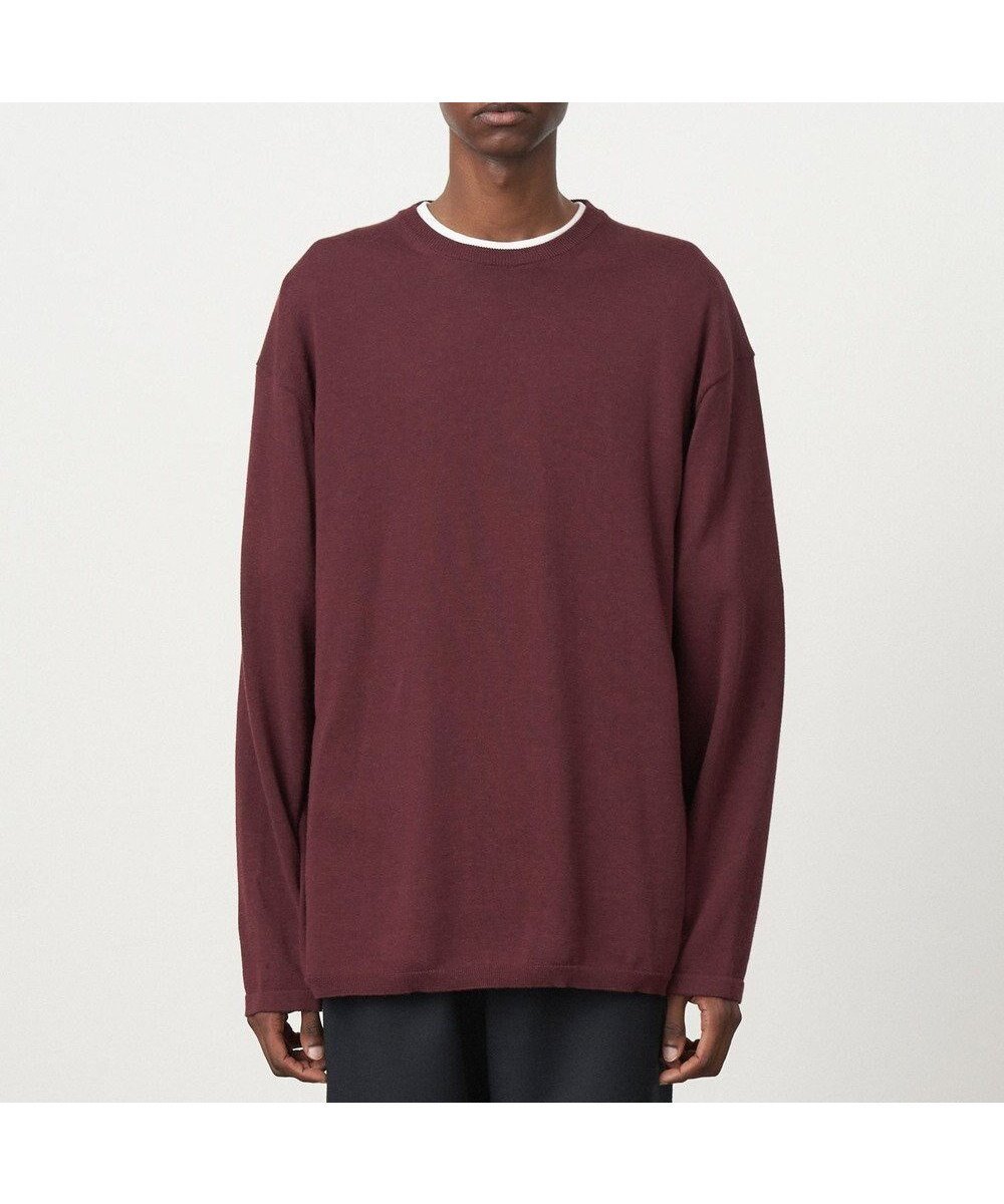 【エイトン/ATON】のCOTTON SILK CASHMERE クルーネックセーター - UNISEX インテリア・キッズ・メンズ・レディースファッション・服の通販 founy(ファニー) 　ファッション　Fashion　レディースファッション　WOMEN　トップス・カットソー　Tops/Tshirt　ニット　Knit Tops　ユニセックス　Unisex　カシミヤ　Cashmere　シルク　Silk　セーター　Sweater　リラックス　Relax　A/W・秋冬　Aw・Autumn/Winter・Fw・Fall-Winter　BURGUNDY|ID: prp329100004042152 ipo3291000000026994398