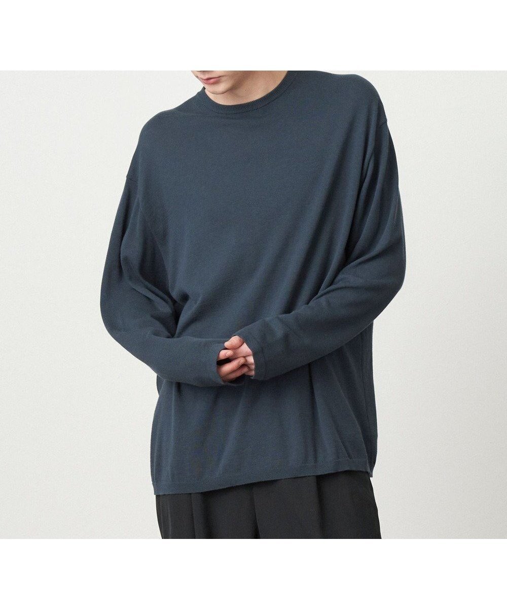 【エイトン/ATON】のCOTTON SILK CASHMERE クルーネックセーター - UNISEX インテリア・キッズ・メンズ・レディースファッション・服の通販 founy(ファニー) 　ファッション　Fashion　レディースファッション　WOMEN　トップス・カットソー　Tops/Tshirt　ニット　Knit Tops　ユニセックス　Unisex　カシミヤ　Cashmere　シルク　Silk　セーター　Sweater　リラックス　Relax　A/W・秋冬　Aw・Autumn/Winter・Fw・Fall-Winter　NAVY|ID: prp329100004042152 ipo3291000000026994399