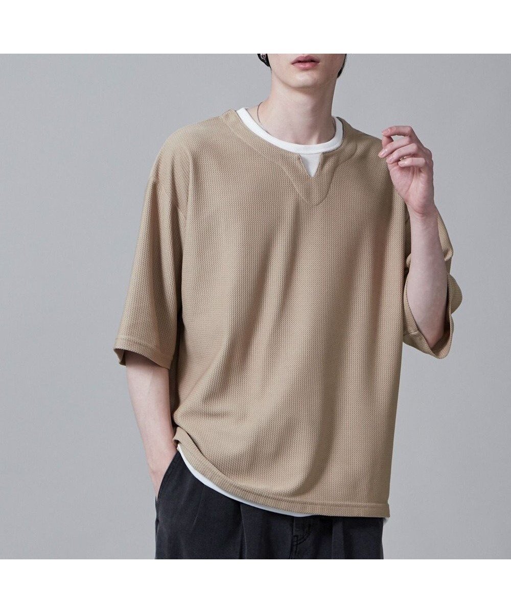 【ウィゴー/WEGO / MEN】のフェイクレイヤードキーネックT(S) 人気、トレンドファッション・服の通販 founy(ファニー) 　ファッション　Fashion　メンズファッション　MEN　トップス・カットソー　Tops/Tshirt/Men　シャツ　Shirts　S/S・春夏　Ss・Spring/Summer　おすすめ　Recommend　インナー　Inner　カットソー　Cut And Sew　シンプル　Simple　ジャケット　Jacket　スマホ　Smartphone　スラックス　Slacks　今季　This Season　夏　Summer　春　Spring　無地　Plain Color　秋　Autumn/Fall　 other-1|ID: prp329100004043261 ipo3291000000029030362