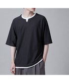 【ウィゴー/WEGO / MEN】のフェイクレイヤードキーネックT(S) ダークグレー|ID: prp329100004043261 ipo3291000000029030364