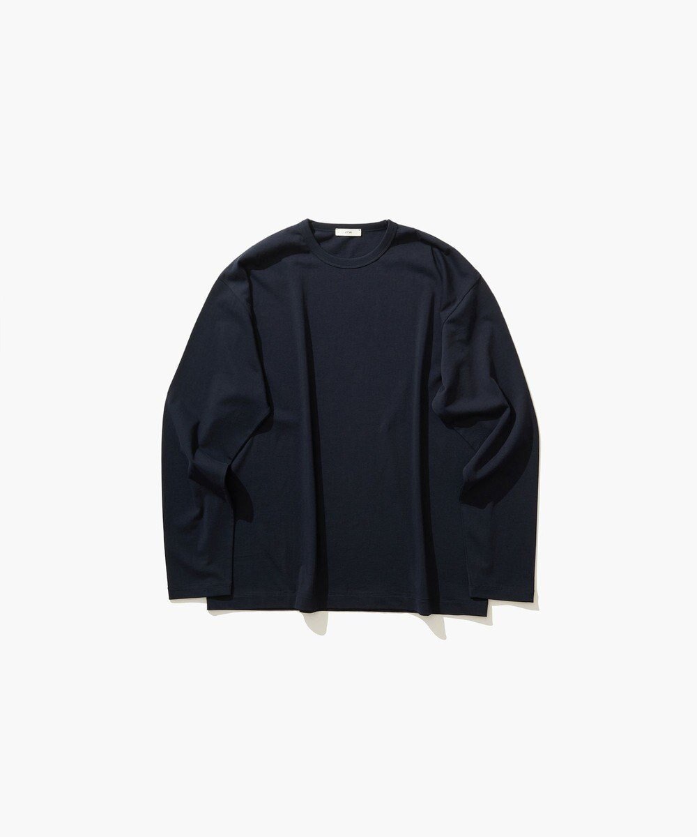 【エイトン/ATON】のDRY COTTON JERSEY ロングスリーブTシャツ - UNISEX インテリア・キッズ・メンズ・レディースファッション・服の通販 founy(ファニー) 　ファッション　Fashion　レディースファッション　WOMEN　トップス・カットソー　Tops/Tshirt　シャツ/ブラウス　Shirts/Blouses　ロング / Tシャツ　T-Shirts　カットソー　Cut and Sewn　ユニセックス　Unisex　インナー　Inner　カットソー　Cut And Sew　ジャケット　Jacket　ジャージ　Jersey　スリーブ　Sleeve　セーター　Sweater　モックネック　Mock Neck　リラックス　Relax　ロング　Long　吸水　Water Absorption　A/W・秋冬　Aw・Autumn/Winter・Fw・Fall-Winter　長袖　Long Sleeve　NAVY|ID: prp329100004049603 ipo3291000000027154420