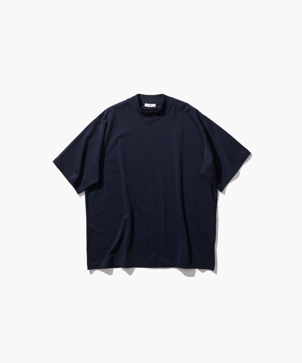 【エイトン/ATON】のDRY COTTON JERSEY モックネックTシャツ - UNISEX インテリア・キッズ・メンズ・レディースファッション・服の通販 founy(ファニー) 　ファッション　Fashion　レディースファッション　WOMEN　トップス・カットソー　Tops/Tshirt　シャツ/ブラウス　Shirts/Blouses　ロング / Tシャツ　T-Shirts　カットソー　Cut and Sewn　A/W・秋冬　Aw・Autumn/Winter・Fw・Fall-Winter　S/S・春夏　Ss・Spring/Summer　ユニセックス　Unisex　インナー　Inner　カットソー　Cut And Sew　ジャケット　Jacket　ジャージ　Jersey　スリーブ　Sleeve　セーター　Sweater　モックネック　Mock Neck　リラックス　Relax　ロング　Long　半袖　Short Sleeve　吸水　Water Absorption　夏　Summer　NAVY|ID: prp329100004049604 ipo3291000000027154423