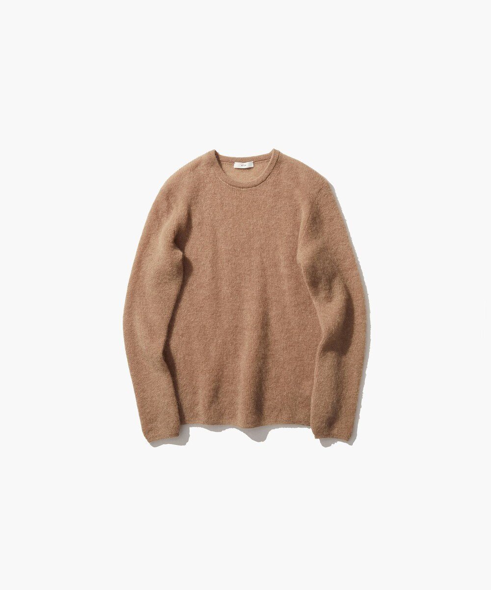 【エイトン/ATON】のSUPER KID MOHAIR クルーネックセーター インテリア・キッズ・メンズ・レディースファッション・服の通販 founy(ファニー) 　ファッション　Fashion　レディースファッション　WOMEN　トップス・カットソー　Tops/Tshirt　ニット　Knit Tops　A/W・秋冬　Aw・Autumn/Winter・Fw・Fall-Winter　カーディガン　Cardigan　シアー　Sheer　セーター　Sweater　モヘヤ　Mohair　畦　Ridge　BEIGE|ID: prp329100004049628 ipo3291000000027154548