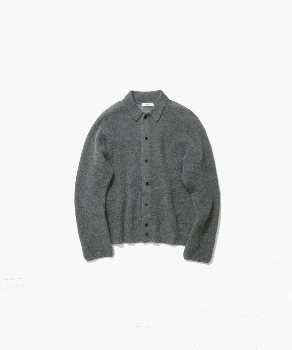 【エイトン/ATON】のSUPER KID MOHAIR ポロカーディガン インテリア・キッズ・メンズ・レディースファッション・服の通販 founy(ファニー) 　ファッション　Fashion　レディースファッション　WOMEN　トップス・カットソー　Tops/Tshirt　ニット　Knit Tops　カーディガン　Cardigans　A/W・秋冬　Aw・Autumn/Winter・Fw・Fall-Winter　インナー　Inner　カーディガン　Cardigan　シアー　Sheer　ジャケット　Jacket　セーター　Sweater　モヘヤ　Mohair　レギュラー　Regular　畦　Ridge　CHRACOAL GRAY|ID: prp329100004049629 ipo3291000000027154557