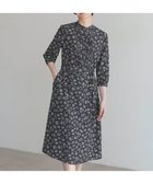 【ジェイ プレス/J.PRESS】の【WEB限定カラーあり・洗える】ラインフラワープリント ワンピース ネイビー系|ID:prp329100004051236