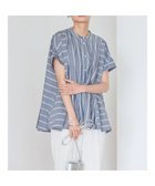 【アメリカンホリック/AMERICAN HOLIC】の接触冷感フレンチスリーブ切り替えフレアブラウス Stripe Navy|ID: prp329100004052764 ipo3291000000027248390