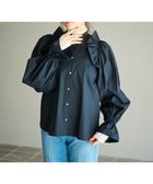 【ハッシュニュアンス/#Newans】の【洗濯機可能/シワになりにくい】〈春名亜美さんコラボ〉ショルダーフリルブラウス ネイビー|ID: prp329100004053881 ipo3291000000031968704