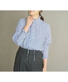 【ハッシュニュアンス/#Newans】のフリルカラーノーブルブラウス ネイビーストライプ|ID: prp329100004053886 ipo3291000000033684659