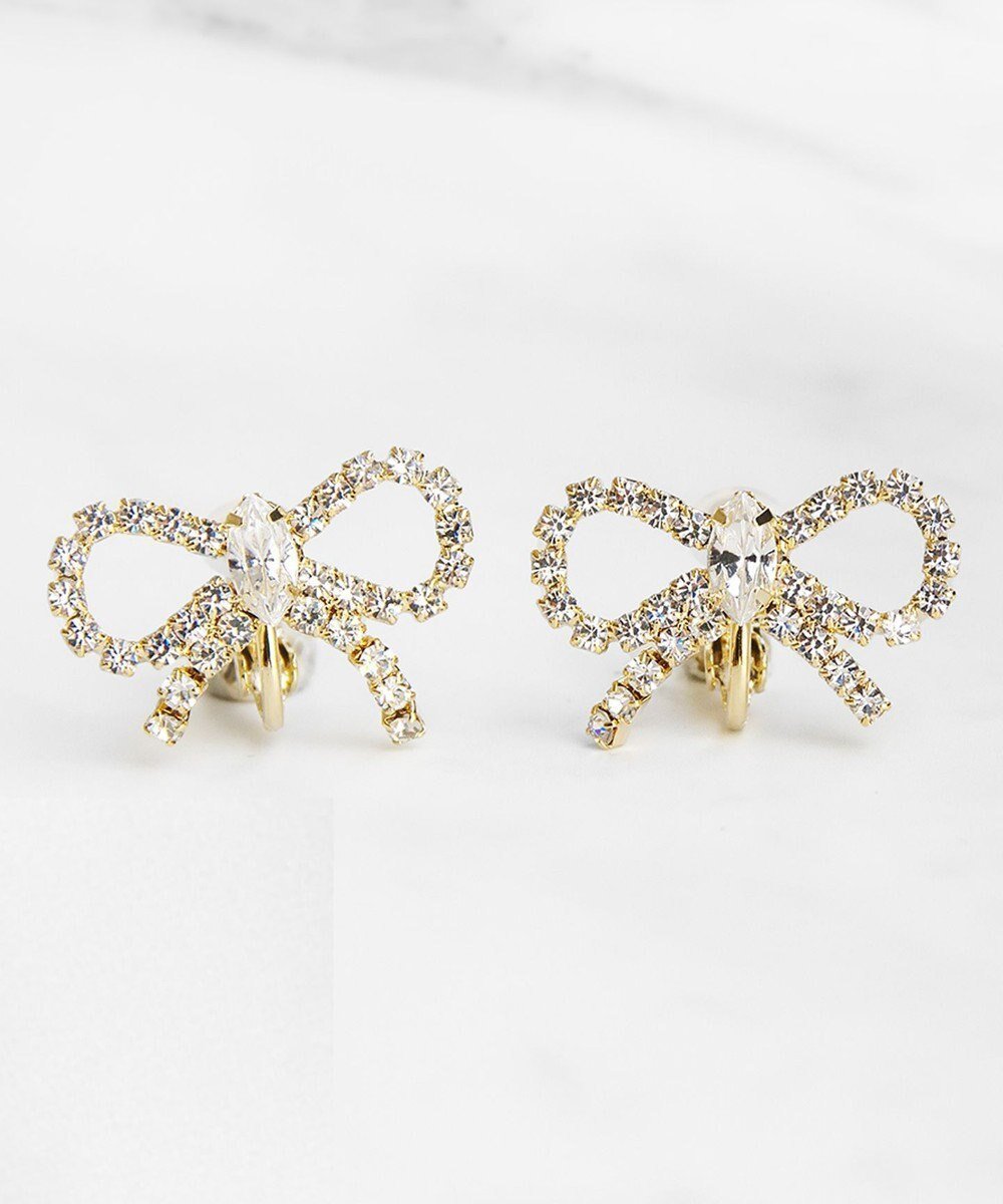 【トッカ/TOCCA】のGLITTER RIBBON EARRINGS イヤリング インテリア・キッズ・メンズ・レディースファッション・服の通販 founy(ファニー) 　ファッション　Fashion　レディースファッション　WOMEN　ジュエリー　Jewelry　リング　Rings　イヤリング　Earrings　アクセサリー　Accessories　アシンメトリー　Asymmetry　イヤリング　Earrings　ストーン　Stone　雑誌　Magazine　トレンド　Trend　ネックレス　Necklace　パール　Pearl　ビジュー　Bijou　フォルム　Form　モダン　Modern　モチーフ　Motif　リボン　Ribbon　冬　Winter　A/W・秋冬　Aw・Autumn/Winter・Fw・Fall-Winter　おすすめ　Recommend　2024年　2024　エレガント 上品　Elegant　ギフト プレゼント　Gift Present　2024-2025秋冬・A/W　Aw/Autumn/Winter/Fw/Fall/2024-2025　ゴールド×クリア系|ID: prp329100004060682 ipo3291000000027345348