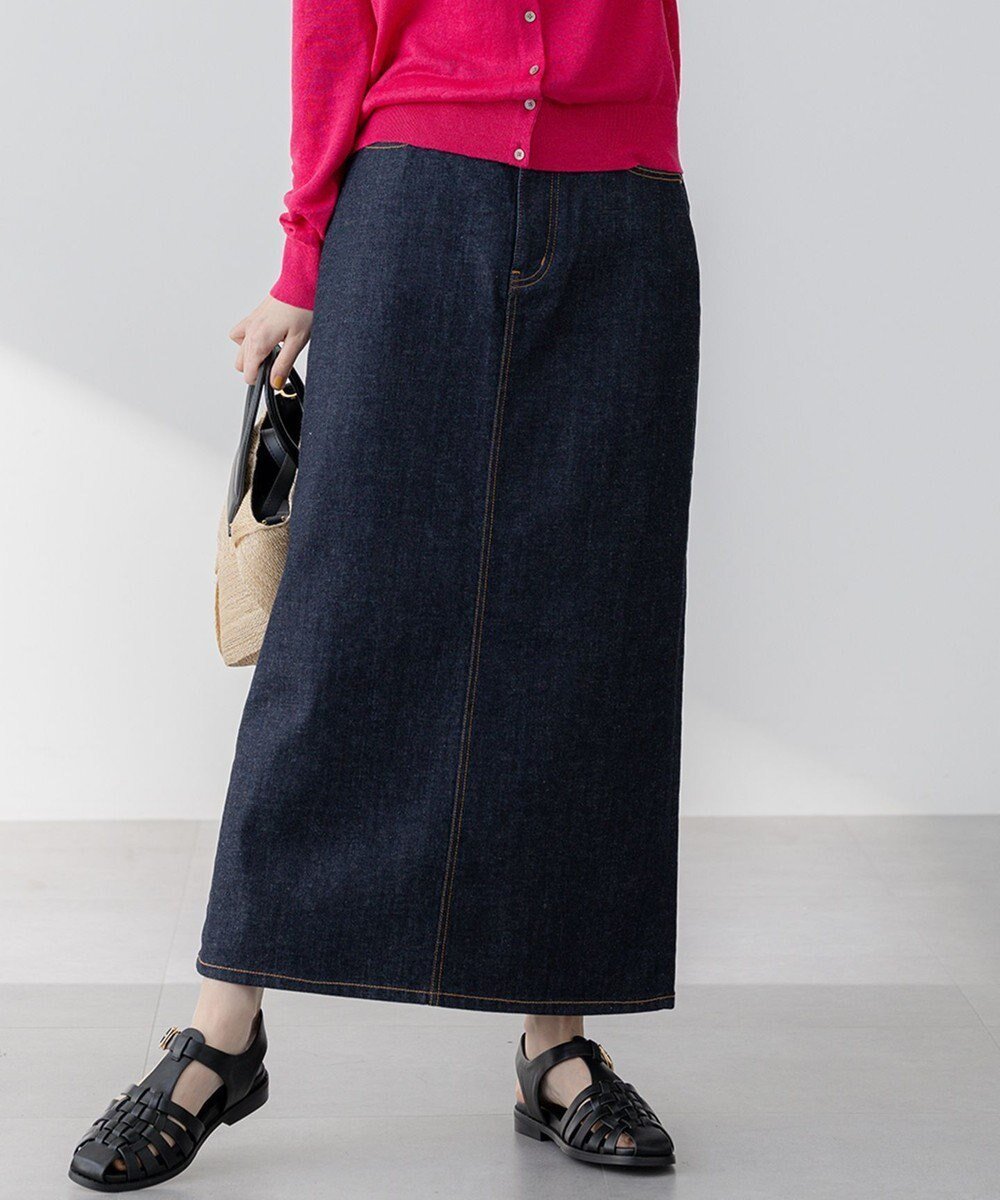 【23区/NIJYUSANKU】の【Oggi3月号掲載/新色追加/洗える】23区DENIM ストレッチ デニムスカート インテリア・キッズ・メンズ・レディースファッション・服の通販 founy(ファニー) 　雑誌掲載アイテム　Magazine Items　ファッション雑誌　Fashion Magazines　オッジ　Oggi　ファッション　Fashion　レディースファッション　Ladies' Fashion Online　スカート　Skirt　デニムスカート　Denim Skirts　洗える　Washable　3月号　March Issue　シルケット　Mercerization　ジーンズ　Jeans　ストレッチ　Stretch　スリット　Slit　雑誌　Magazine　デニム　Denim　定番　Standard　フィット　Fit　プリント　Print　ポケット　Pocket　ミドル　Middle　ワイド　Wide　A/W・秋冬　Aw・Autumn/Winter・Fw・Fall-Winter　S/S・春夏　Ss・Spring/Summer　夏　Summer　ネイビー系|ID: prp329100004060696 ipo3291000000032297266