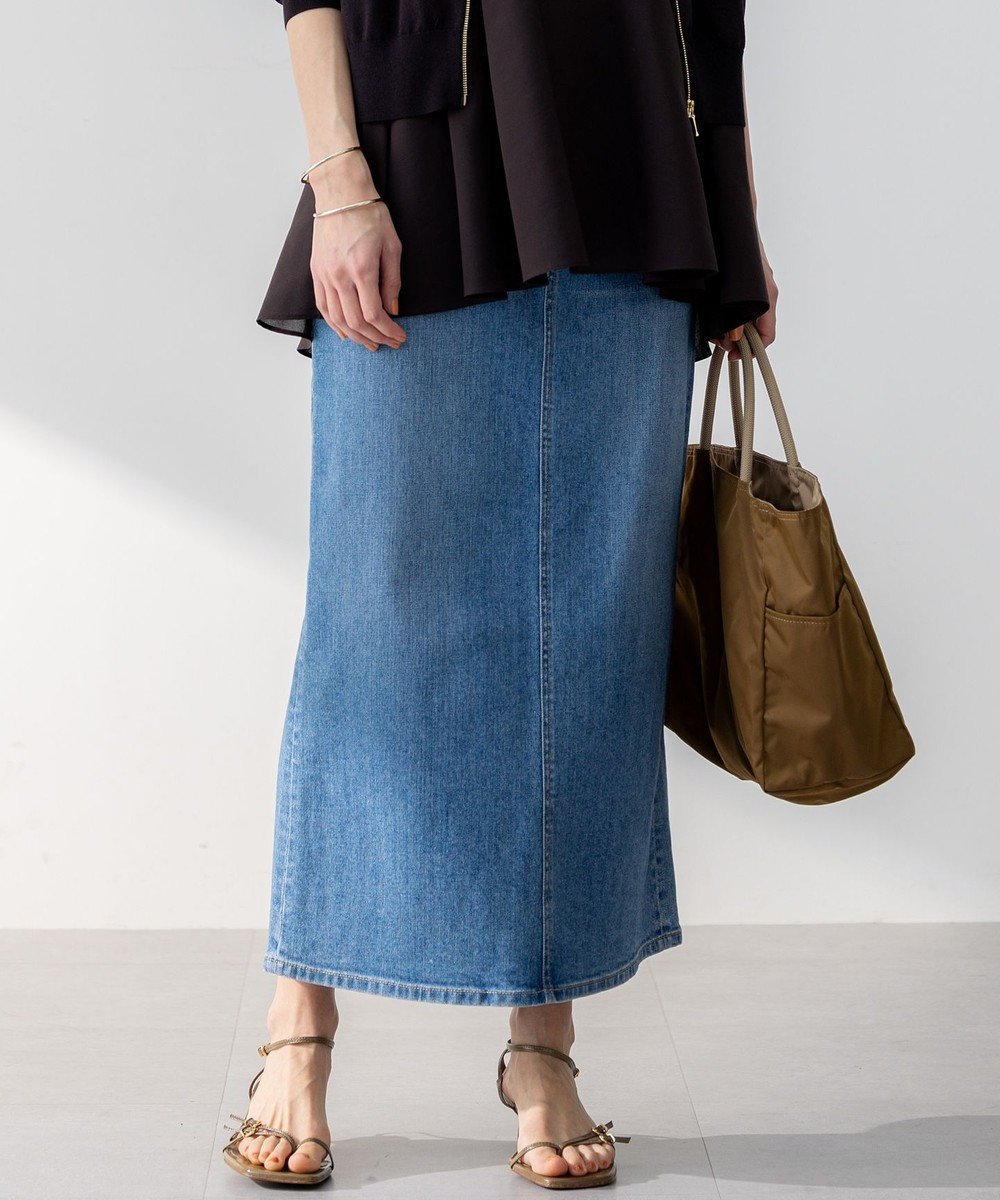【23区/NIJYUSANKU】の【Oggi3月号掲載/新色追加/洗える】23区DENIM ストレッチ デニムスカート インテリア・キッズ・メンズ・レディースファッション・服の通販 founy(ファニー) 　雑誌掲載アイテム　Magazine Items　ファッション雑誌　Fashion Magazines　オッジ　Oggi　ファッション　Fashion　レディースファッション　Ladies' Fashion Online　スカート　Skirt　デニムスカート　Denim Skirts　洗える　Washable　3月号　March Issue　シルケット　Mercerization　ジーンズ　Jeans　ストレッチ　Stretch　スリット　Slit　雑誌　Magazine　デニム　Denim　定番　Standard　フィット　Fit　プリント　Print　ポケット　Pocket　ミドル　Middle　ワイド　Wide　A/W・秋冬　Aw・Autumn/Winter・Fw・Fall-Winter　S/S・春夏　Ss・Spring/Summer　夏　Summer　スカイブルー系|ID: prp329100004060696 ipo3291000000032297267