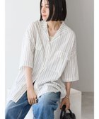 【アメリカンホリック/AMERICAN HOLIC】の接触冷感+UVカットWポケットBIGシャツチュニック Stripe Ivory|ID: prp329100004066217 ipo3291000000027406885