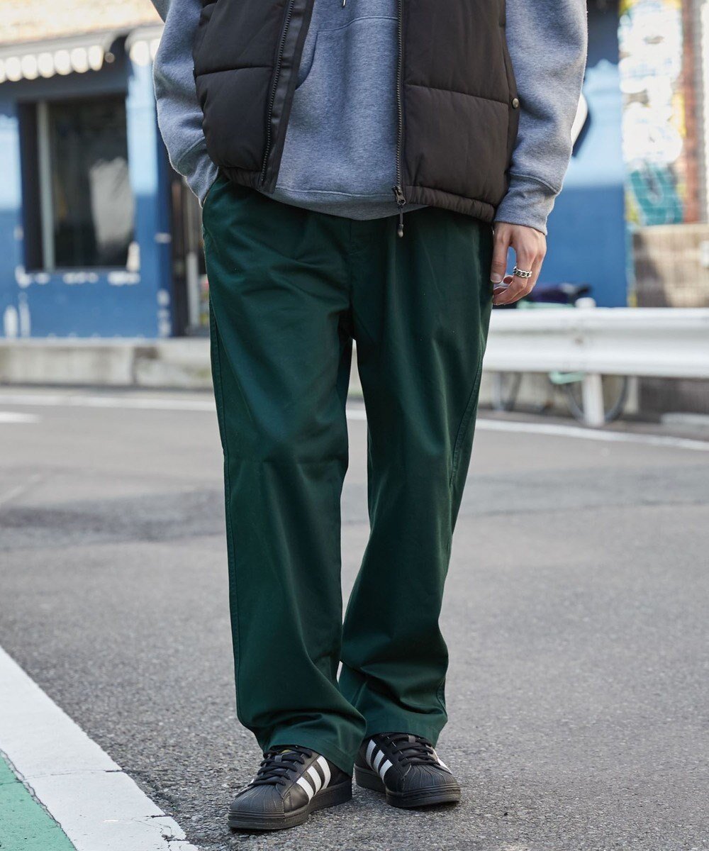 【ウィゴー/WEGO】の【ウエストゴム/SMLサイズ展開/ユニセックス着用ITEM】チノイージーストレートパンツ インテリア・キッズ・メンズ・レディースファッション・服の通販 founy(ファニー) 　ファッション　Fashion　レディースファッション　WOMEN　パンツ　Pants　春　Spring　秋　Autumn/Fall　シンプル　Simple　スウェット　Sweat　スマホ　Smartphone　定番　Standard　ボーダー　Border　ルーズ　Loose　冬　Winter　A/W・秋冬　Aw・Autumn/Winter・Fw・Fall-Winter　S/S・春夏　Ss・Spring/Summer　再入荷　Restock/Back In Stock/Re Arrival　プチプライス・低価格　Affordable　おすすめ　Recommend　夏　Summer　ダークグリーン|ID: prp329100004068889 ipo3291000000031687866