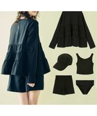 【三愛水着楽園/San-ai Resort】の【WEB限定】5点セット キャップ付きUVカットタンキニ+ティアードラッシュセット水着【BeachQueen(ビーチクイーン)】 ブラック|ID: prp329100004068973 ipo3291000000033352801