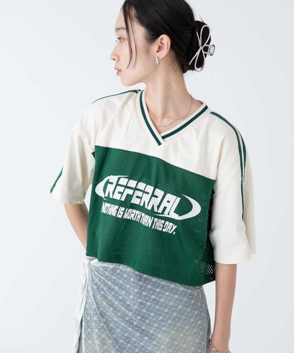 【ウィゴー/WEGO】の2ライン切り替えメッシュショートT 人気、トレンドファッション・服の通販 founy(ファニー) 　ファッション　Fashion　レディースファッション　WOMEN　トップス・カットソー　Tops/Tshirt　シャツ/ブラウス　Shirts/Blouses　ロング / Tシャツ　T-Shirts　カットソー　Cut and Sewn　S/S・春夏　Ss・Spring/Summer　おすすめ　Recommend　カットソー　Cut And Sew　ショート　Short　スポーツ　Sports　スマホ　Smartphone　ミニスカート　Mini Skirt　メッシュ　Mesh　半袖　Short Sleeve　夏　Summer　春　Spring　 other-1|ID: prp329100004068990 ipo3291000000027433604