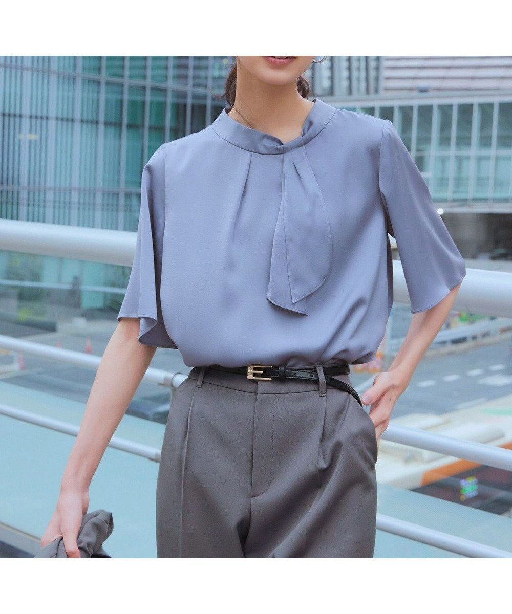 【エニィ スィス/any SiS】の【洗える】トロミサテンボウ ブラウス 人気、トレンドファッション・服の通販 founy(ファニー) 　ファッション　Fashion　レディースファッション　WOMEN　トップス・カットソー　Tops/Tshirt　シャツ/ブラウス　Shirts/Blouses　S/S・春夏　Ss・Spring/Summer　クラシカル　Classical　サテン　Satin　シンプル　Simple　フレア　Flare　エレガント 上品　Elegant　夏　Summer　春　Spring　洗える　Washable　 other-1|ID: prp329100004073434 ipo3291000000027801500