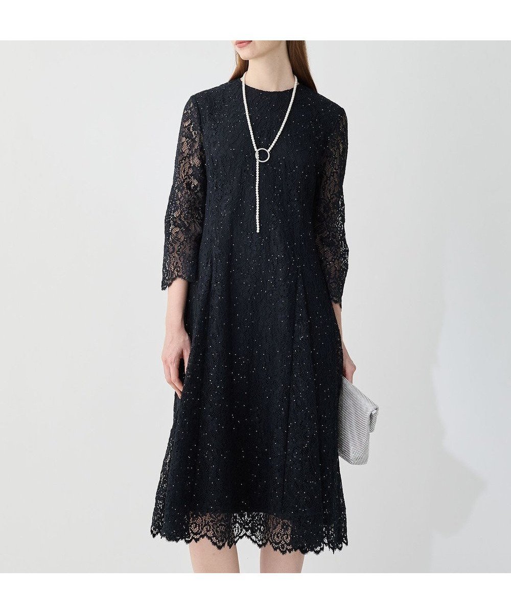 【23区/NIJYUSANKU】の【APPLAUDIR】スパンコールレース ドレス インテリア・キッズ・メンズ・レディースファッション・服の通販 founy(ファニー) 　ファッション　Fashion　レディースファッション　WOMEN　ワンピース　Dress　ドレス　Party Dresses　スパンコール　Sequins　ドレス　Dress　パーティ　Party　フラワー　Flower　モチーフ　Motif　ラッセル　Russell　ランダム　Random　リーフ　Leaf　レース　Race　A/W・秋冬　Aw・Autumn/Winter・Fw・Fall-Winter　2024年　2024　結婚式　Wedding Ceremony　2024-2025秋冬・A/W　Aw/Autumn/Winter/Fw/Fall/2024-2025　ネイビー系|ID: prp329100004073439 ipo3291000000031647885