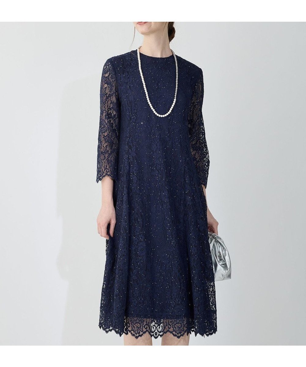 【23区/NIJYUSANKU】の【APPLAUDIR】スパンコールレース ドレス インテリア・キッズ・メンズ・レディースファッション・服の通販 founy(ファニー) 　ファッション　Fashion　レディースファッション　WOMEN　ワンピース　Dress　ドレス　Party Dresses　スパンコール　Sequins　ドレス　Dress　パーティ　Party　フラワー　Flower　モチーフ　Motif　ラッセル　Russell　ランダム　Random　リーフ　Leaf　レース　Race　A/W・秋冬　Aw・Autumn/Winter・Fw・Fall-Winter　2024年　2024　結婚式　Wedding Ceremony　2024-2025秋冬・A/W　Aw/Autumn/Winter/Fw/Fall/2024-2025　ブルー系|ID: prp329100004073439 ipo3291000000031647886