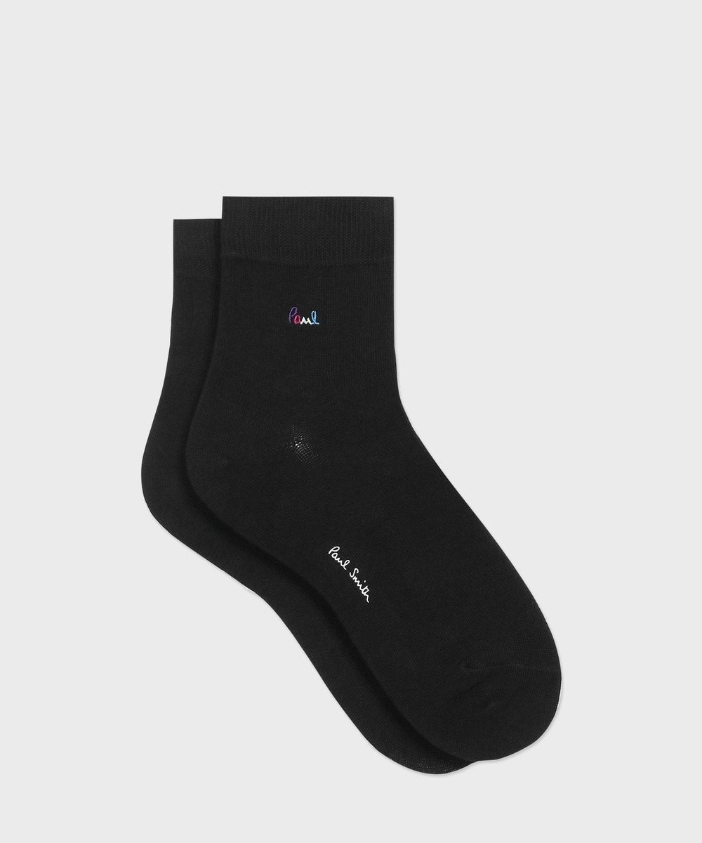 【ポール スミス/Paul Smith】のPaul Smith カラフル ロゴ エンブロイダリー ソックス インテリア・キッズ・メンズ・レディースファッション・服の通販 founy(ファニー) 　ファッション　Fashion　レディースファッション　Fashion for Women　ソックス&靴下　Socks & Hosiery　レッグウェア・ストッキング　Legwear & Hosiery　エンブロイダリー　Embroidery Design　カラフル　Colorful Design　ソックス　Socks, Hosiery　ブラック|ID: prp329100004078113 ipo3291000000033594768