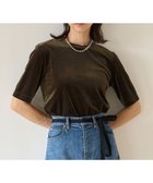 【アンフィーロ 自由区/UNFILO】の【接触冷感/UVカット】ストレッチ ベロアTシャツ ブラウン|ID: prp329100004078205 ipo3291000000027545599