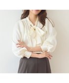 【フェルゥ/Feroux】の【洗える】サテン ボウタイブラウス アイボリー系|ID: prp329100004078259 ipo3291000000034757197