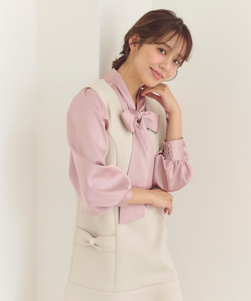 【フェルゥ/Feroux】の【洗える】サテン ボウタイブラウス インテリア・キッズ・メンズ・レディースファッション・服の通販 founy(ファニー) ファッション Fashion レディースファッション Fashion for Women トップス・カットソー Cut & Sew Tops シャツ・ブラウス・オフィスカジュアル Elegant Blouses & Button-Ups おすすめ Recommended / Our Picks インナー Innerwear クラシカル Classical, Vintage-Inspired サテン Satin, Glossy Fabric セレモニー Ceremony ワイド Wide, Wide Fit エレガント 上品 Elegant 洗える Machine Washable A/W・秋冬 Autumn/Winter ビジネス 仕事 通勤 Business / Work / Commuting ピンク系|ID: prp329100004078259 ipo3291000000034757199