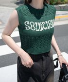 【ウィゴー/WEGO】のロゴケーブルメッシュベスト 人気、トレンドファッション・服の通販 founy(ファニー) ファッション Fashion レディースファッション WOMEN アウター Coat Outerwear トップス・カットソー Tops/Tshirt ベスト/ジレ Gilets/Vests S/S・春夏 Ss・Spring/Summer おすすめ Recommend キャミ Cami クロップド Cropped サマー Summer シンプル Simple スマホ Smartphone デニム Denim フロント Front ベスト Vest ワンポイント One Point 夏 Summer 春 Spring thumbnail グリーン|ID: prp329100004079509 ipo3291000000027564131