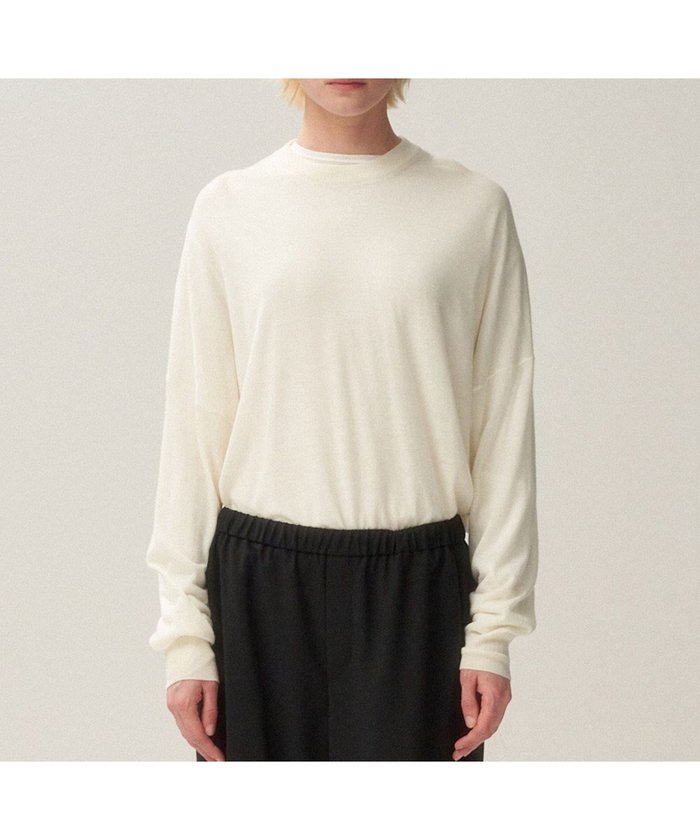 【エイトン/ATON】のSHEER WOOL クルーネックセーター インテリア・キッズ・メンズ・レディースファッション・服の通販 founy(ファニー) https://founy.com/ ファッション Fashion レディースファッション WOMEN トップス・カットソー Tops/Tshirt ニット Knit Tops A/W・秋冬 Aw・Autumn/Winter・Fw・Fall-Winter セーター Sweater ドレープ Drape モックネック Mock Neck エレガント 上品 Elegant 別注 Special Order 夏 Summer |ID: prp329100004086511 ipo3291000000029650277