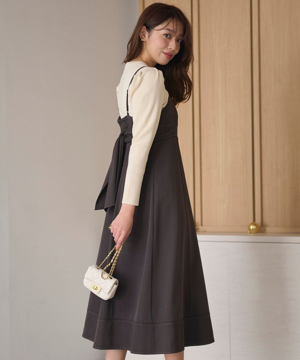 【フェルゥ/Feroux】の【新色追加・洗える】バックリボン キャミワンピース インテリア・キッズ・メンズ・レディースファッション・服の通販 founy(ファニー) ファッション Fashion レディースファッション Fashion for Women ワンピース Dresses キャミソールワンピース Camisole Dresses インナー Innerwear オーガンジー Organza Fabric カットソー Cut and Sewn Top キャミワンピース Cami Dress, Slip Dress シンプル Simple, Minimal トレンド Trend, Trending Now バランス Balance, Style Balance リボン Ribbon, Bow ワーク Workwear, Utility Style 洗える Machine Washable A/W・秋冬 Autumn/Winter ダークブラウン系|ID: prp329100004086746 ipo3291000000034295694