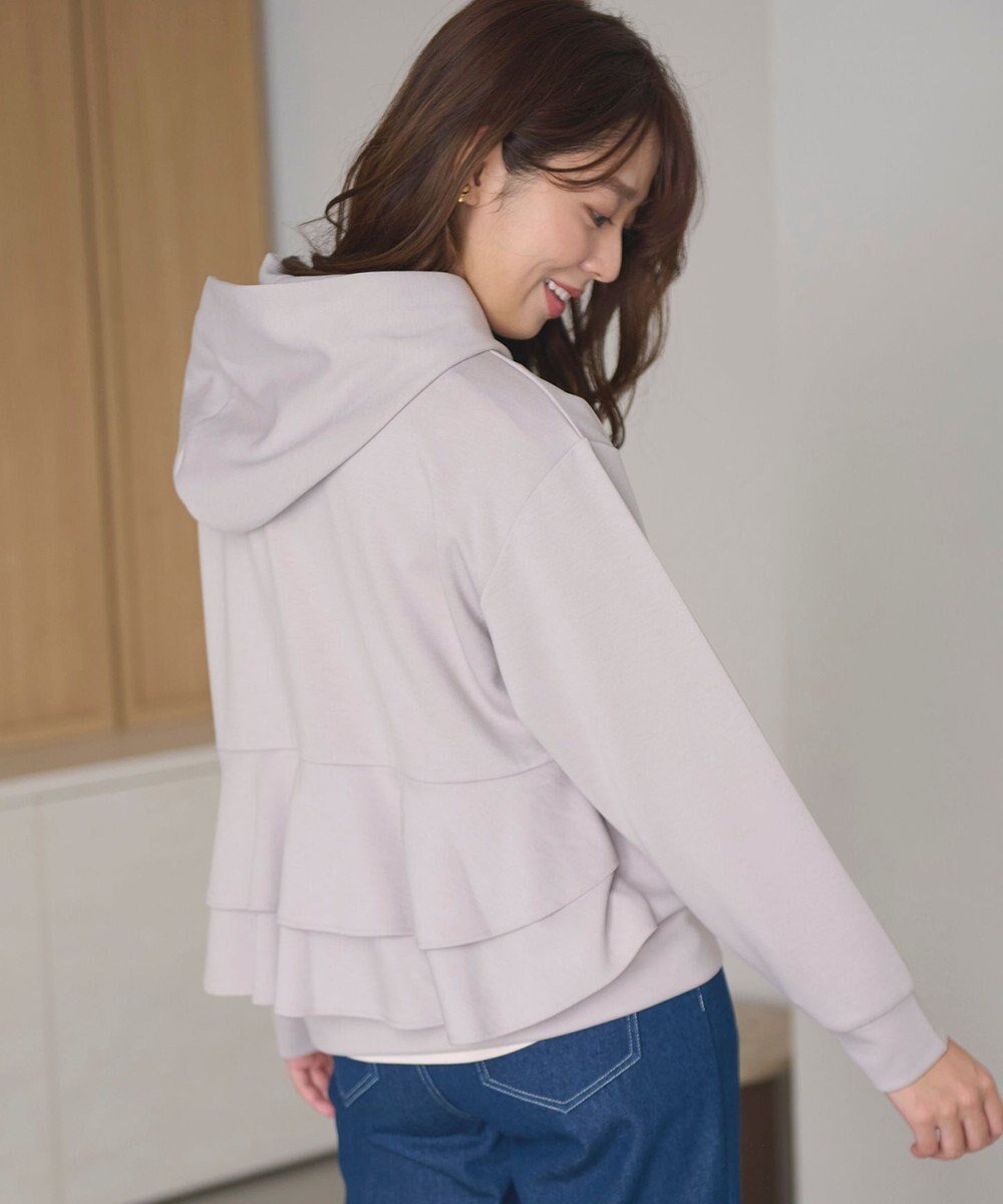【フェルゥ/Feroux】の【洗える】バックフリル ダンボールパーカー 人気、トレンドファッション・服の通販 founy(ファニー) 　ファッション　Fashion　レディースファッション　WOMEN　トップス・カットソー　Tops/Tshirt　パーカ　Sweats　洗える　Washable　秋　Autumn/Fall　カットソー　Cut And Sew　タートルネック　Turtleneck　なめらか　Smooth　長袖　Long Sleeve　パーカー　Hoodie　フォルム　Form　フリル　Frills　半袖　Short Sleeve　リボン　Ribbon　冬　Winter　A/W・秋冬　Aw・Autumn/Winter・Fw・Fall-Winter　S/S・春夏　Ss・Spring/Summer　おすすめ　Recommend　夏　Summer　 other-1|ID: prp329100004086780 ipo3291000000031941549