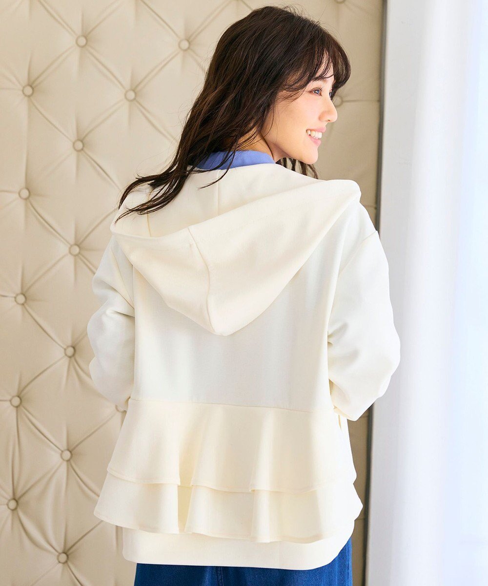 【フェルゥ/Feroux】の【洗える】バックフリル ダンボールパーカー インテリア・キッズ・メンズ・レディースファッション・服の通販 founy(ファニー) 　ファッション　Fashion　レディースファッション　WOMEN　トップス・カットソー　Tops/Tshirt　パーカ　Sweats　洗える　Washable　秋　Autumn/Fall　カットソー　Cut And Sew　タートルネック　Turtleneck　なめらか　Smooth　長袖　Long Sleeve　パーカー　Hoodie　フォルム　Form　フリル　Frills　半袖　Short Sleeve　リボン　Ribbon　冬　Winter　A/W・秋冬　Aw・Autumn/Winter・Fw・Fall-Winter　S/S・春夏　Ss・Spring/Summer　おすすめ　Recommend　夏　Summer　アイボリー系|ID: prp329100004086780 ipo3291000000031941552