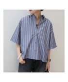 【アメリカンホリック/AMERICAN HOLIC】のイージーケア5分袖バックタックシャツ Stripe Navy|ID: prp329100004086854 ipo3291000000027657874