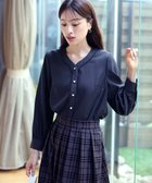 【ティアクラッセ/Tiaclasse】の【洗える】Vネックレースブラウス ネイビー|ID: prp329100004088199 ipo3291000000030920739