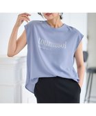 【エニィファム/any FAM】の【WEB限定/UVカット/吸水速乾/接触冷感】ジョーゼットロゴフレンチスリーブTシャツ ブルー|ID:prp329100004088219