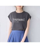 【エニィファム/any FAM】の【WEB限定/UVカット/吸水速乾/接触冷感】ジョーゼットロゴフレンチスリーブTシャツ チャコール|ID:prp329100004088219