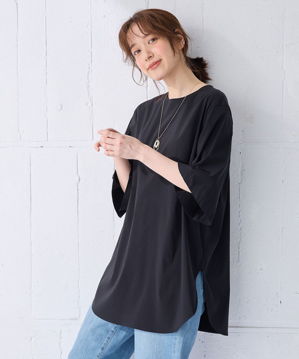 【エニィファム/any FAM】の【撥水】オーバーシルエットブラウス インテリア・キッズ・メンズ・レディースファッション・服の通販 founy(ファニー) 　ファッション　Fashion　レディースファッション　WOMEN　トップス・カットソー　Tops/Tshirt　シャツ/ブラウス　Shirts/Blouses　おすすめ　Recommend　アウトドア　Outdoor　シンプル　Simple　ストレッチ　Stretch　スリット　Slit　セットアップ　Set Up　夏　Summer　旅行　Travel　春　Spring　S/S・春夏　Ss・Spring/Summer　ブラック|ID: prp329100004088223 ipo3291000000031981486