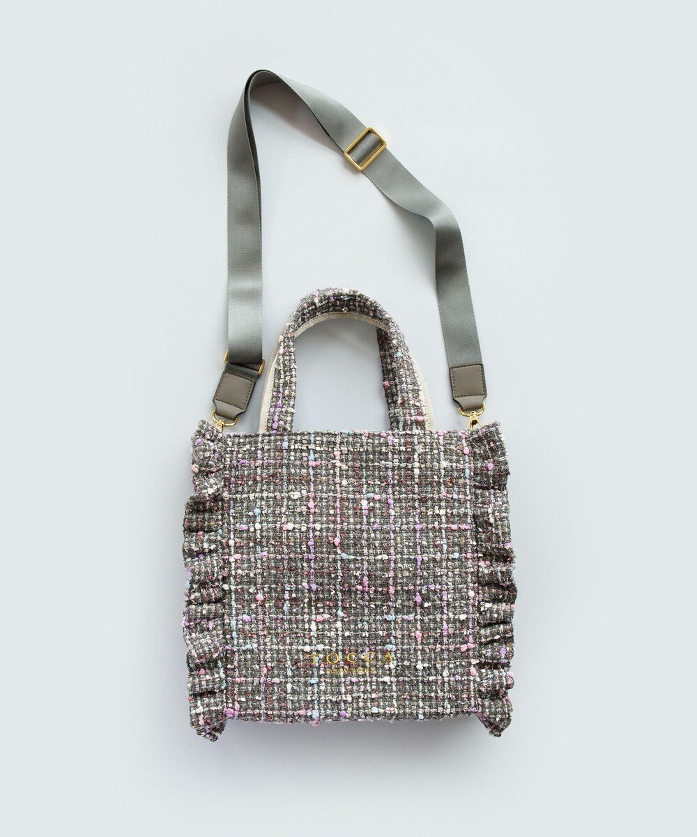 【トッカ/TOCCA】のWAVES MINIBAG ミニバッグ インテリア・キッズ・メンズ・レディースファッション・服の通販 founy(ファニー) 　ファッション　Fashion　レディースファッション　WOMEN　バッグ　Bag　財布　Wallet　雑誌　Magazine　ツイード　Tweed　デニム　Denim　トレンド　Trend　フリル　Frills　ポケット　Pocket　A/W・秋冬　Aw・Autumn/Winter・Fw・Fall-Winter　冬　Winter　おすすめ　Recommend　2024年　2024　エレガント 上品　Elegant　2024-2025秋冬・A/W　Aw/Autumn/Winter/Fw/Fall/2024-2025　グレーツイード系|ID: prp329100004091453 ipo3291000000031272629