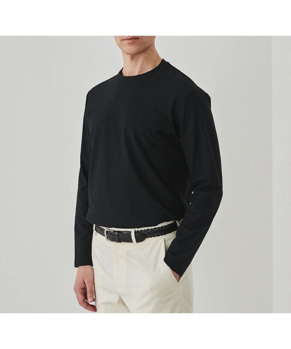 【五大陸/gotairiku / MEN】のジャケットのインナーに最適【WEB 一部店舗限定】キレイ目 鹿の子 ビズ長袖Tシャツ 人気、トレンドファッション・服の通販 founy(ファニー) 　ファッション　Fashion　メンズファッション　Fashion for Men　トップス・カットソー　Cut & Sew Tops　メンズシャツ　Shirts　イタリア　Italy　インナー　Innerwear　春　Spring　カットソー　Cut and Sewn Top　鹿の子　Piqué, Kanoko Fabric　シェイプ　Shape, Slim Fit　ジャケット　Jacket, Outerwear　長袖　Long Sleeve, Full Sleeve　パターン　Pattern, Design Print　ボトム　Bottoms, Lower Wear　半袖　Short Sleeve, Half Sleeve　A/W・秋冬　Autumn/Winter　S/S・春夏　SS, Spring/Summer, Warm Season　夏　Summer　エレガント 上品　Elegant　 other-1|ID: prp329100004093923 ipo3291000000033654383