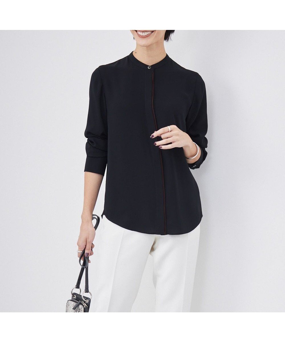【アイシービー/iCB】の【接触冷感・UVケア・速乾・洗える】BackSatinAmunzen バンドカラーブラウス インテリア・キッズ・メンズ・レディースファッション・服の通販 founy(ファニー) ファッション Fashion レディースファッション Fashion for Women トップス・カットソー Cut & Sew Tops シャツ・ブラウス・オフィスカジュアル Elegant Blouses & Button-Ups 洗える Machine Washable サテン Satin, Glossy Fabric 長袖 Long Sleeve, Full Sleeve ハイネック High Neck, Mock Neck プリント Print, Printed Pattern A/W・秋冬 Autumn/Winter 夏 Summer 2024年 2024 セレモニー Ceremony 2024-2025秋冬・A/W Autumn/Winter 2024–25 AW24–25 ブラック系|ID: prp329100004094076 ipo3291000000033617594