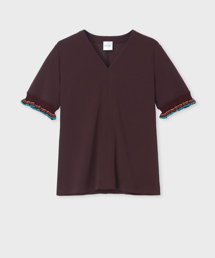 【ポール スミス/Paul Smith】のストライプ フリル 半袖Tシャツ インテリア・キッズ・メンズ・レディースファッション・服の通販 founy(ファニー) https://founy.com/ ファッション Fashion レディースファッション WOMEN トップス・カットソー Tops/Tshirt シャツ/ブラウス Shirts/Blouses ロング / Tシャツ T-Shirts カットソー Cut and Sewn A/W・秋冬 Aw・Autumn/Winter・Fw・Fall-Winter なめらか Smooth カットソー Cut And Sew ストライプ Stripe ストレッチ Stretch フェミニン Feminine フリル Frills 半袖 Short Sleeve |ID: prp329100004094078 ipo3291000000027747873