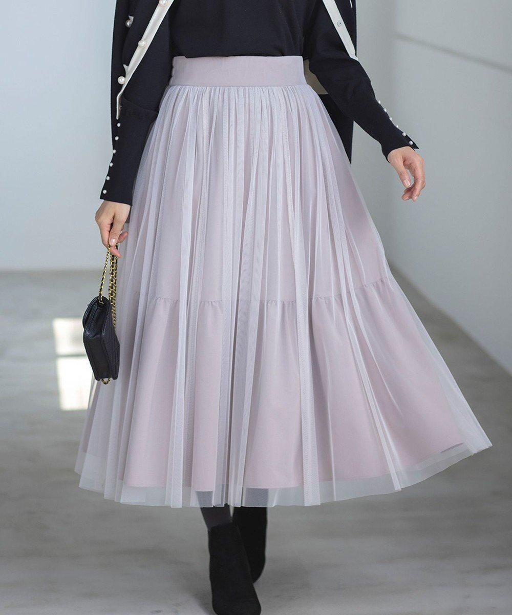 【組曲/KUMIKYOKU】のギャザーチュール ドラマティック スカート インテリア・キッズ・メンズ・レディースファッション・服の通販 founy(ファニー) ファッション Fashion レディースファッション Fashion for Women スカート Skirts シェイプ Shape, Slim Fit シャーリング Shirring, Ruched シンプル Simple, Minimal タフタ Taffeta, Structured Fabric チュール Tulip, Tulip Motif ティアード Tiered, Tiered Style ヨーク Yoke, Yoke Design A/W・秋冬 Autumn/Winter S/S・春夏 SS, Spring/Summer, Warm Season 夏 Summer ピンクベージュ系|ID: prp329100004094086 ipo3291000000034308909