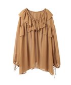 【イェッカ ヴェッカ/YECCA VECCA】のラッフルストリングシアーブラウス Dark Beige|ID: prp329100004095403 ipo3291000000027765364