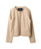 【イェッカ ヴェッカ/YECCA VECCA】のノーカラーライダースジャケット Beige|ID: prp329100004095423 ipo3291000000027765471