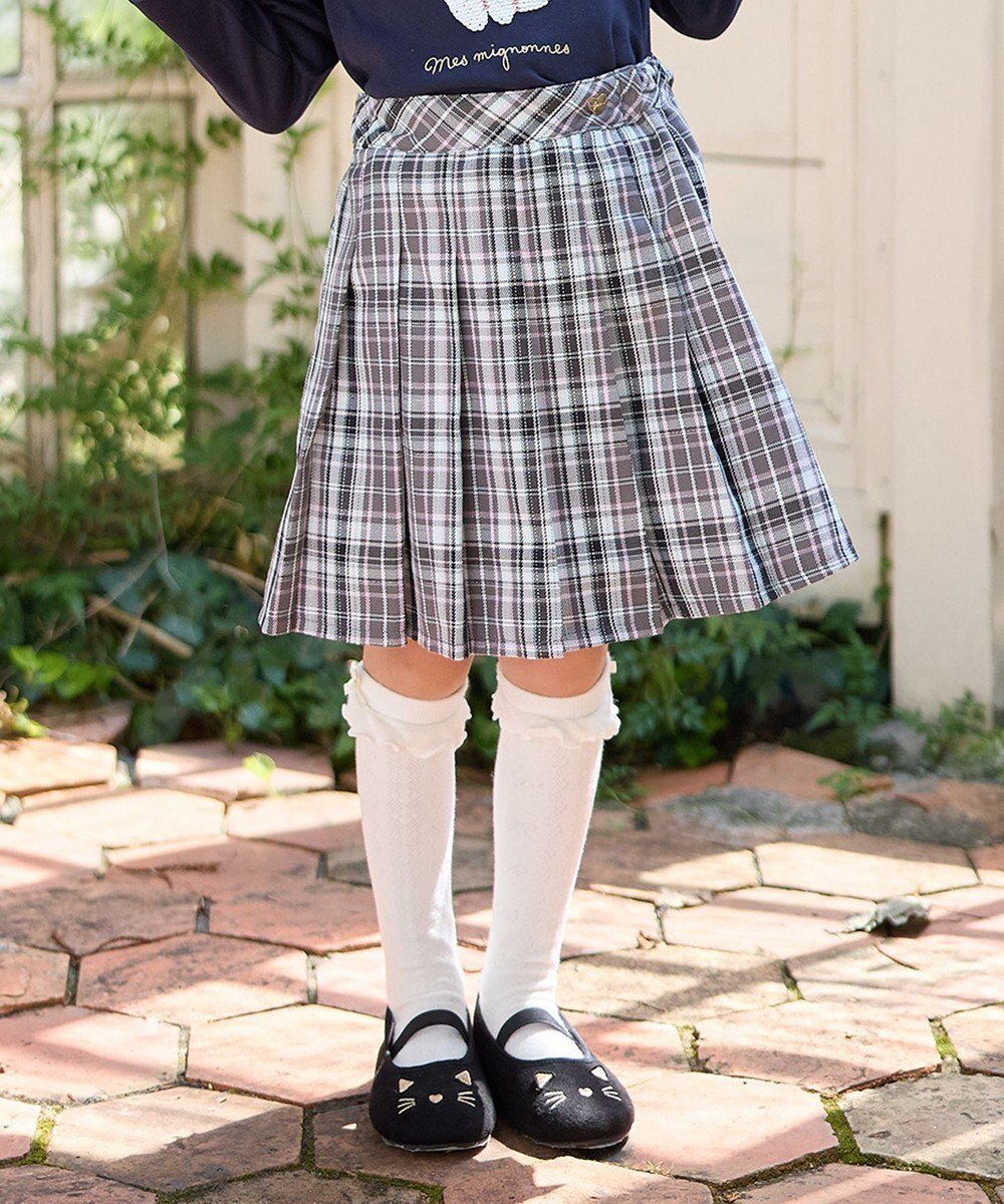 【エニファム/any FAM / KIDS】のラメチェックプリーツスカパン インテリア・キッズ・メンズ・レディースファッション・服の通販 founy(ファニー) 　ファッション　Fashion　キッズファッション　KIDS　おすすめ　Recommend　インナー　Inner　チェック　Check　プリーツ　Pleats　ポケット　Pocket　A/W・秋冬　Aw・Autumn/Winter・Fw・Fall-Winter　チャコール系|ID: prp329100004096749 ipo3291000000031211280